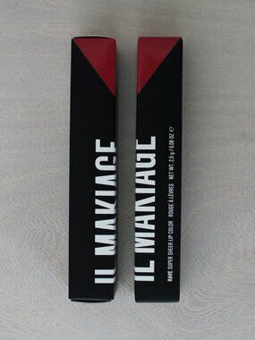 NEW Set of 2 IL Makiage Rave Super Sheer Lip Color Crayons in Akapulko Red, 5.0g